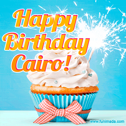 Happy Birthday, Cairo! Elegant cupcake with a sparkler.