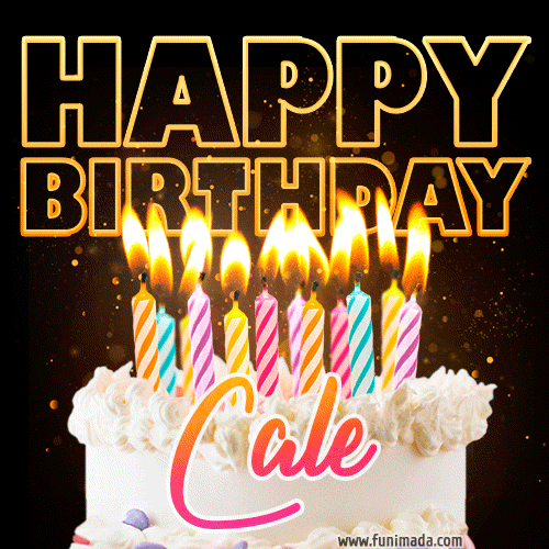 Cale - Animated Happy Birthday Cake GIF for WhatsApp