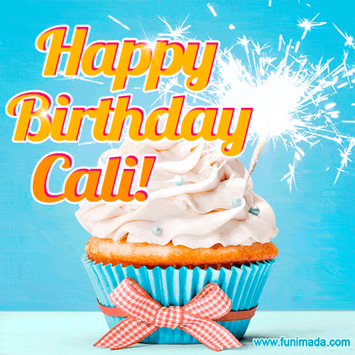 Happy Birthday, Cali! Elegant cupcake with a sparkler.