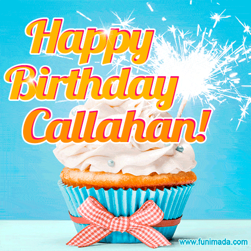 Happy Birthday, Callahan! Elegant cupcake with a sparkler.