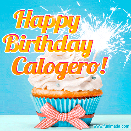 Happy Birthday, Calogero! Elegant cupcake with a sparkler.