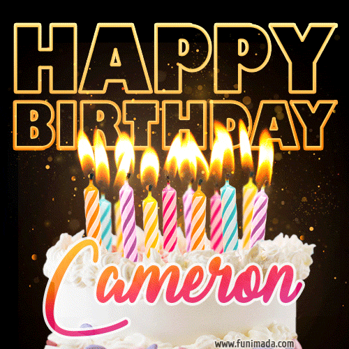 Cameron - Animated Happy Birthday Cake GIF Image for WhatsApp