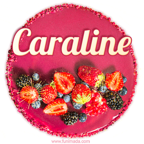 Happy Birthday Cake with Name Caraline - Free Download