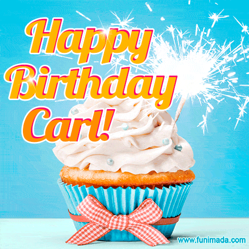 Happy Birthday, Carl! Elegant cupcake with a sparkler.