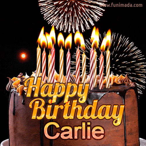 Chocolate Happy Birthday Cake for Carlie (GIF)