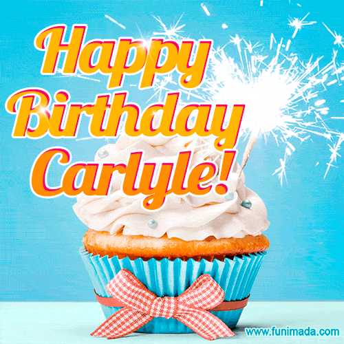 Happy Birthday, Carlyle! Elegant cupcake with a sparkler.