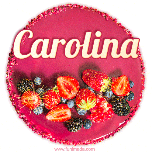 Happy Birthday Cake with Name Carolina - Free Download