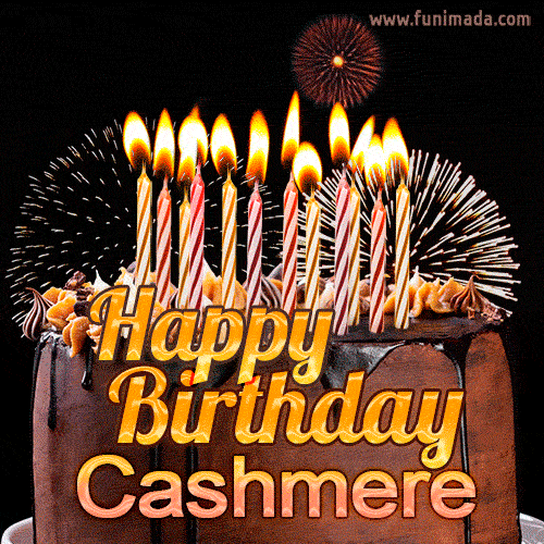 Chocolate Happy Birthday Cake for Cashmere (GIF)
