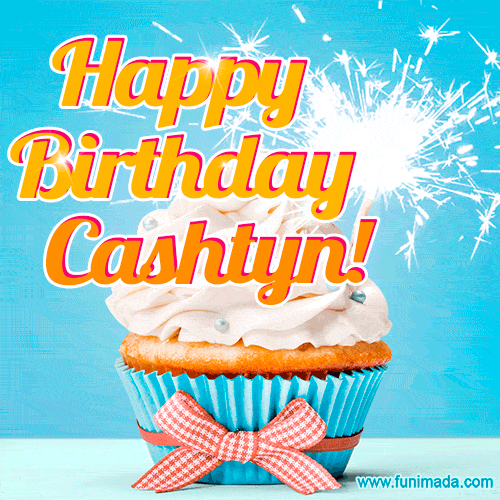Happy Birthday, Cashtyn! Elegant cupcake with a sparkler.