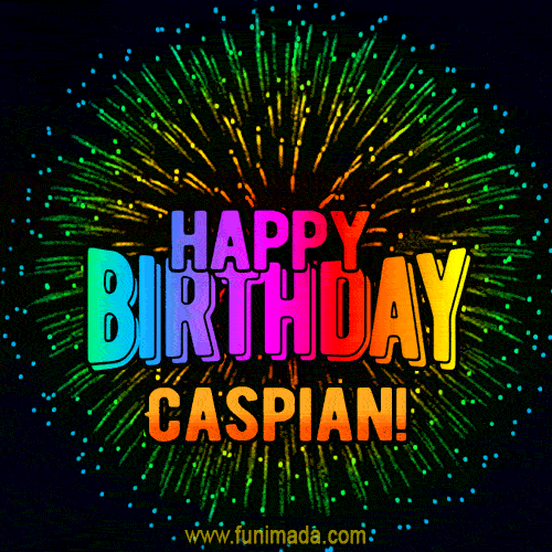 New Bursting with Colors Happy Birthday Caspian GIF and Video with Music