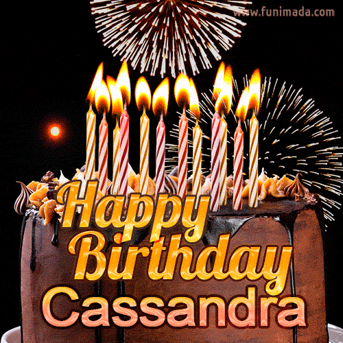 Chocolate Happy Birthday Cake for Cassandra (GIF)