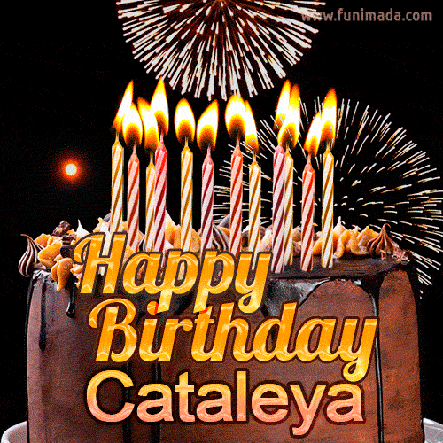 Chocolate Happy Birthday Cake for Cataleya (GIF)