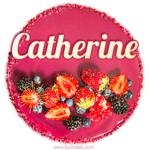 Happy Birthday Cake with Name Catherine - Free Download