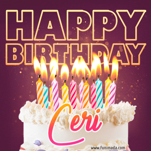 Ceri - Animated Happy Birthday Cake GIF Image for WhatsApp
