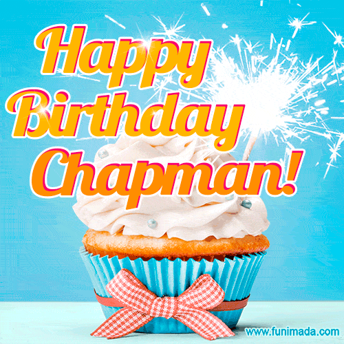 Happy Birthday, Chapman! Elegant cupcake with a sparkler.