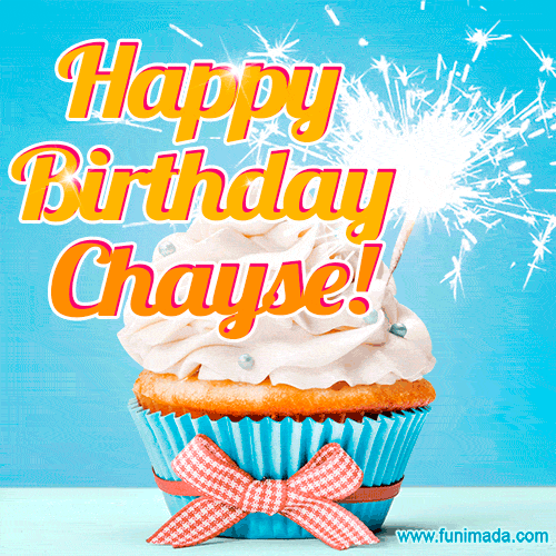 Happy Birthday, Chayse! Elegant cupcake with a sparkler.