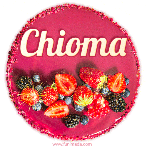 Happy Birthday Cake with Name Chioma - Free Download