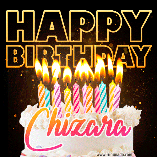 Chizara - Animated Happy Birthday Cake GIF Image for WhatsApp