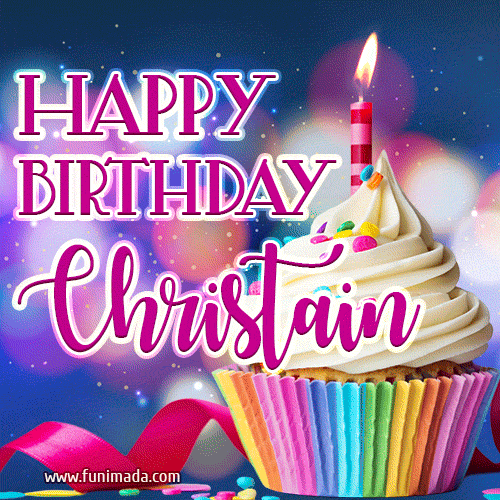 Happy Birthday Christain - Lovely Animated GIF