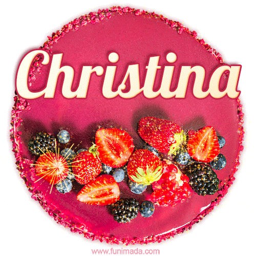Happy Birthday Cake with Name Christina - Free Download