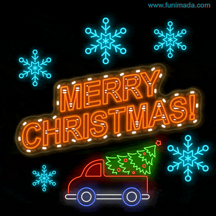 Neon Christmas Lights GIF - Download on 