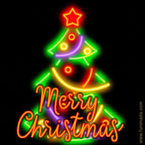 Neon Merry Christmas GIF Animation