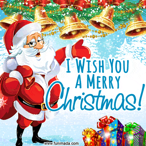 I Wish You a Merry Christmas - Sparkly Glitter Christmas Card - Download on  