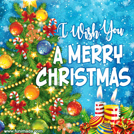 I Wish You a Merry Christmas Animated Card (GIF)