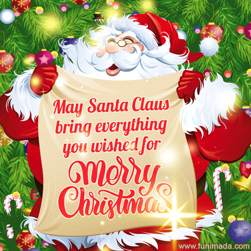 May Santa Claus bring everithing you wished for! Merry Christmas.