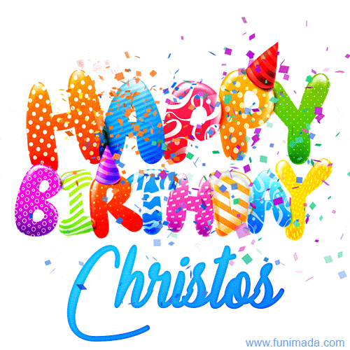 Happy Birthday Christos - Creative Personalized GIF With Name