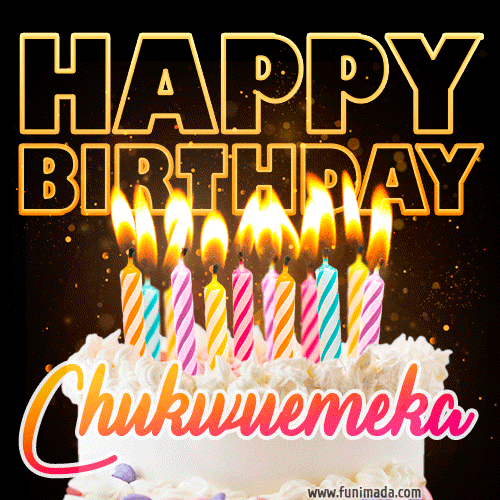 Chukwuemeka - Animated Happy Birthday Cake GIF for WhatsApp