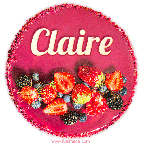 Happy Birthday Cake with Name Claire - Free Download