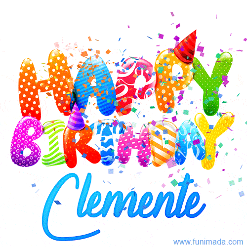 Happy Birthday Clemente - Creative Personalized GIF With Name