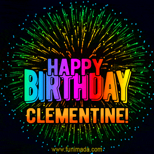 New Bursting with Colors Happy Birthday Clementine GIF and Video with Music