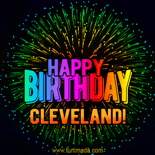 New Bursting with Colors Happy Birthday Cleveland GIF and Video with Music