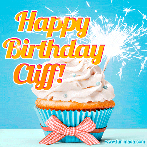 Happy Birthday, Cliff! Elegant cupcake with a sparkler.