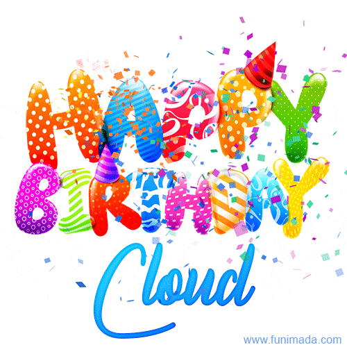 Happy Birthday Cloud - Creative Personalized GIF With Name