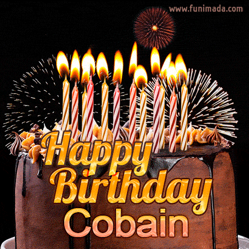Chocolate Happy Birthday Cake for Cobain (GIF)