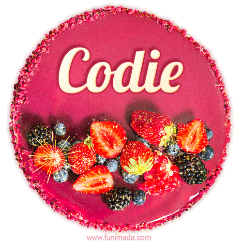 Happy Birthday Cake with Name Codie - Free Download