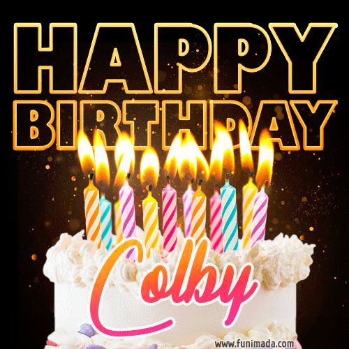Colby - Animated Happy Birthday Cake GIF for WhatsApp