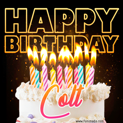 Colt - Animated Happy Birthday Cake GIF for WhatsApp