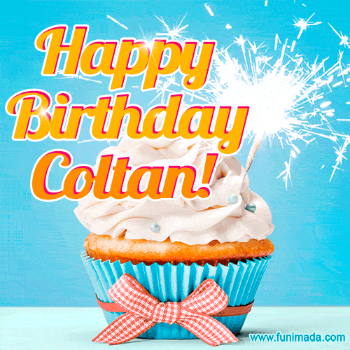 Happy Birthday, Coltan! Elegant cupcake with a sparkler.