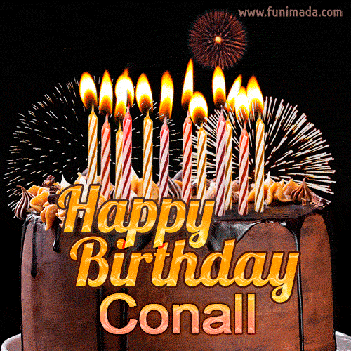 Chocolate Happy Birthday Cake for Conall (GIF)