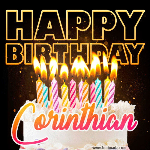 Corinthian - Animated Happy Birthday Cake GIF for WhatsApp