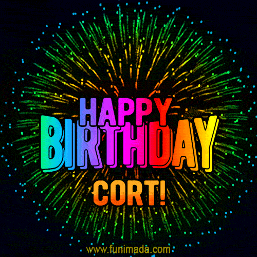 New Bursting with Colors Happy Birthday Cort GIF and Video with Music