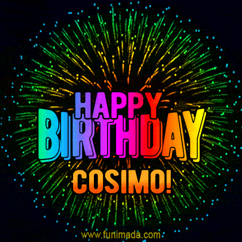 New Bursting with Colors Happy Birthday Cosimo GIF and Video with Music
