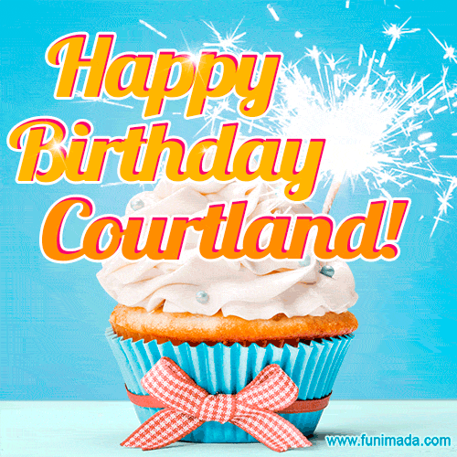 Happy Birthday, Courtland! Elegant cupcake with a sparkler.