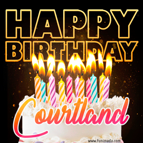 Courtland - Animated Happy Birthday Cake GIF for WhatsApp
