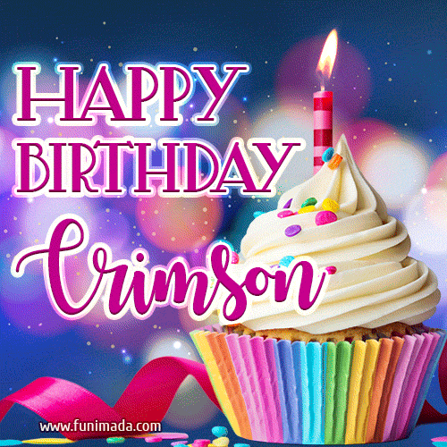 Happy Birthday Crimson - Lovely Animated GIF