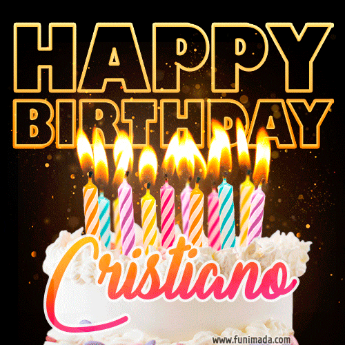 Cristiano - Animated Happy Birthday Cake GIF for WhatsApp